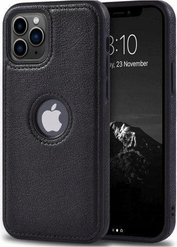 ETUI SKÓRZANE ELEGANCKIE DO IPHONE 11 PRO MAX PREMIUM EKO-SKÓRA - CZARNY
