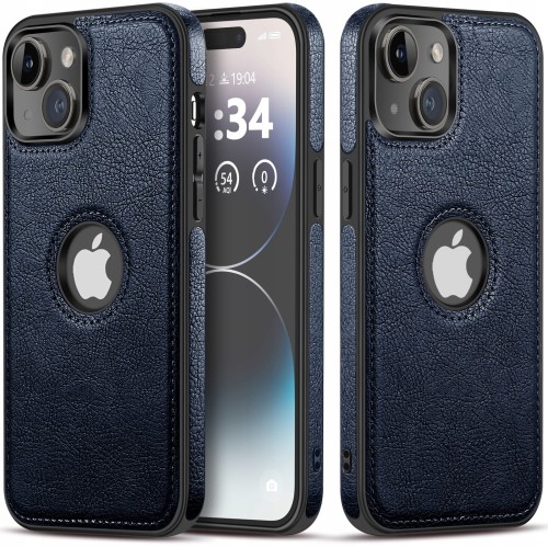 ETUI SKÓRZANE ELEGANCKIE DO IPHONE 13 MINI PREMIUM EKO-SKÓRA - GRANATOWY