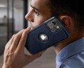ETUI SKÓRZANE ELEGANCKIE DO IPHONE 13 MINI PREMIUM EKO-SKÓRA - GRANATOWY