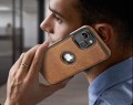 ETUI SKÓRZANE ELEGANCKIE DO IPHONE 15 PREMIUM EKO-SKÓRA - BRĄZOWY
