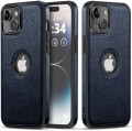 ETUI SKÓRZANE ELEGANCKIE DO IPHONE 15 PREMIUM EKO-SKÓRA - GRANATOWY