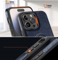 ETUI SKÓRZANE ELEGANCKIE DO IPHONE 15 PRO PREMIUM EKO-SKÓRA - GRANATOWY