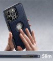 ETUI SKÓRZANE ELEGANCKIE DO IPHONE 15 PRO PREMIUM EKO-SKÓRA - GRANATOWY