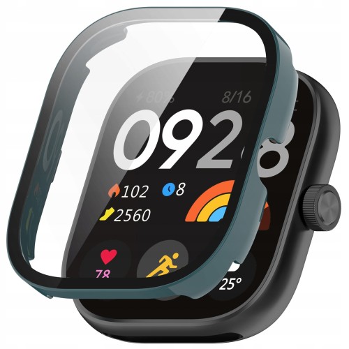 ETUI OCHRONNE + SZKŁO HARTOWANE 2W1 DO XIAOMI REDMI WATCH 4 - ZIELONE