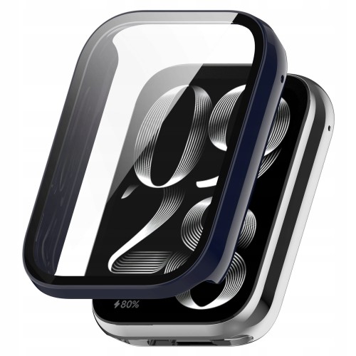 ETUI OCHRONNE + SZKŁO HARTOWANE 2W1 DO XIAOMI MI BAND 8 PRO - GRANATOWE