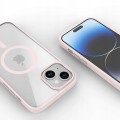 ETUI DO IPHONE 15 PRZEŹROCZYSTE MAGNETYCZNE DO MAGSAFE | RÓŻOWY