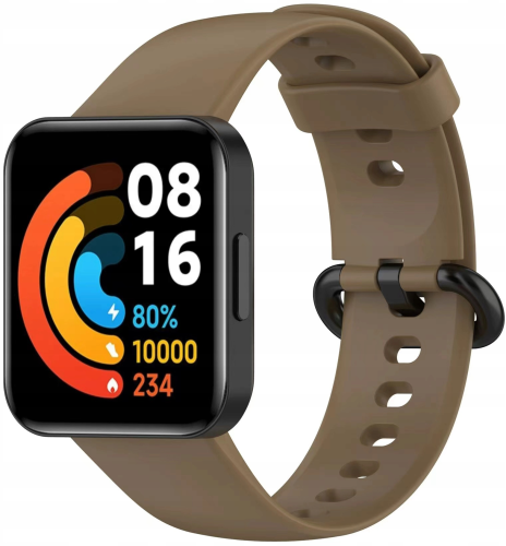 PASEK SILIKONOWY DO XIAOMI REDMI WATCH 2 LITE MOCNA OPASKA - BRĄZOWY