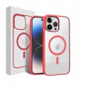 ETUI DO IPHONE 13 PRO PRZEŹROCZYSTE MAGNETYCZNE DO MAGSAFE | CZERWONY
