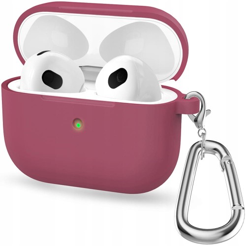 ETUI SILIKONOWE DO APPLE AIRPODS 3 COVER CASE KARABIŃCZYK - ROSE RED