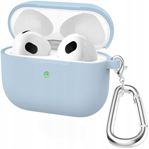ETUI SILIKONOWE DO APPLE AIRPODS 3 COVER CASE KARABIŃCZYK - LIGHT BLUE