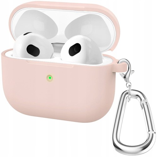ETUI SILIKONOWE DO APPLE AIRPODS 3 COVER CASE KARABIŃCZYK - LIGHT PINK