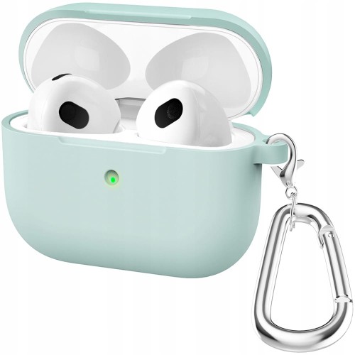ETUI SILIKONOWE DO APPLE AIRPODS 3 COVER CASE KARABIŃCZYK - LIGHT GREEN