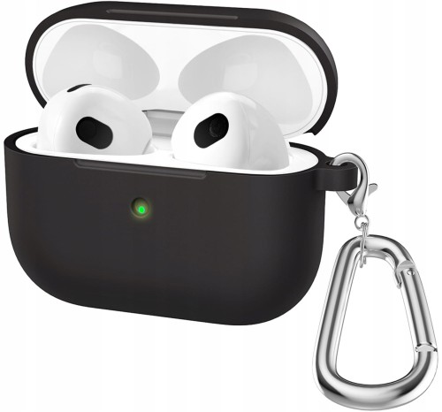 ETUI SILIKONOWE DO APPLE AIRPODS PRO 1 COVER CASE KARABIŃCZYK - BLACK