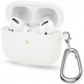 ETUI SILIKONOWE DO APPLE AIRPODS PRO 1 COVER CASE KARABIŃCZYK - WHITE
