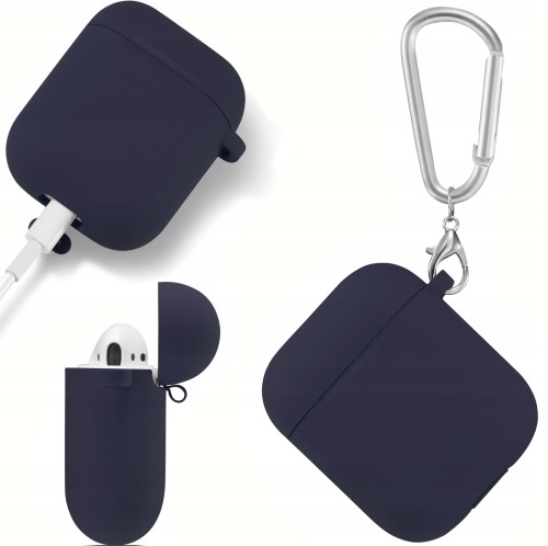 ETUI SILIKONOWE DO APPLE AIRPODS 1/2 COVER CASE KARABIŃCZYK - DARK BLUE