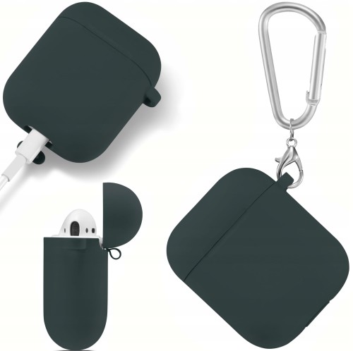 ETUI SILIKONOWE DO APPLE AIRPODS 1/2 COVER CASE KARABIŃCZYK - OLIVE GREEN