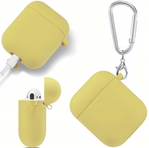 ETUI SILIKONOWE DO APPLE AIRPODS 1/2 COVER CASE KARABIŃCZYK - YELLOW