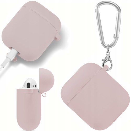 ETUI SILIKONOWE DO APPLE AIRPODS 1/2 COVER CASE KARABIŃCZYK - PINK