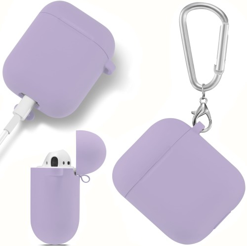 ETUI SILIKONOWE DO APPLE AIRPODS 1/2 COVER CASE KARABIŃCZYK - PURPLE
