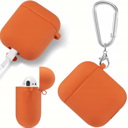 ETUI SILIKONOWE DO APPLE AIRPODS 1/2 COVER CASE KARABIŃCZYK - ORANGE