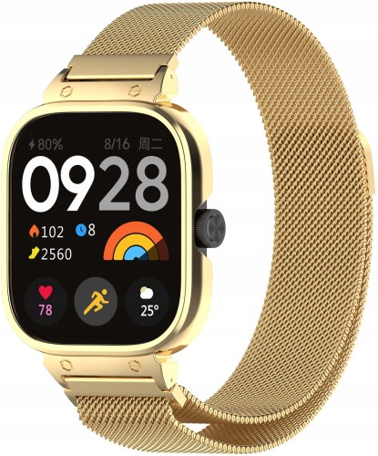 PASEK BRANSOLETA Z WBUDOWANYM ETUI DO XIAOMI REDMI WATCH 4 - ZŁOTY