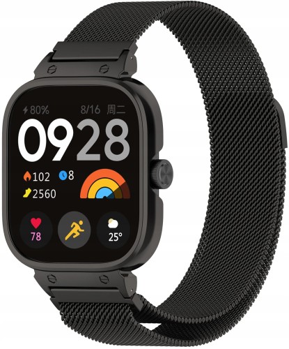 PASEK BRANSOLETA Z WBUDOWANYM ETUI DO XIAOMI REDMI WATCH 4 - CZARNY
