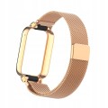 PASEK BRANSOLETA Z WBUDOWANYM ETUI DO XIAOMI MI BAND 8 PRO - RÓŻOWE ZŁOTO