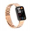PASEK BRANSOLETA STALOWA DO XIAOMI REDMI WATCH 4/5/6 | MI BAND 8 PRO/9 PRO - RÓŻOWE ZŁOTO