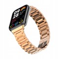 PASEK BRANSOLETA STALOWA DO XIAOMI REDMI WATCH 4/5/6 | MI BAND 8 PRO/9 PRO - RÓŻOWE ZŁOTO