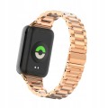 PASEK BRANSOLETA STALOWA DO XIAOMI REDMI WATCH 4/5/6 | MI BAND 8 PRO/9 PRO - RÓŻOWE ZŁOTO