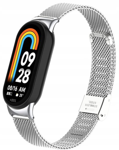 BRANSOLETA DO XIAOMI SMART MI BAND 8/9/10 WYGODNY PASEK - SREBRNY