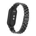 BRANSOLETA STALOWA DO XIAOMI SMART MI BAND 8/9/10 STYLOWY PASEK - CZARNY