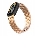 BRANSOLETA STALOWA DO XIAOMI SMART MI BAND 8/9/10 STYLOWY PASEK - RÓŻOWE ZŁOTO