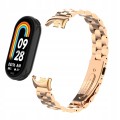 BRANSOLETA STALOWA DO XIAOMI SMART MI BAND 8/9/10 STYLOWY PASEK - RÓŻOWE ZŁOTO