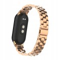 BRANSOLETA STALOWA DO XIAOMI SMART MI BAND 8/9/10 STYLOWY PASEK - RÓŻOWE ZŁOTO