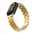 BRANSOLETA STALOWA DO XIAOMI SMART MI BAND 8/9/10 STYLOWY PASEK - ZŁOTY