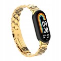 BRANSOLETA STALOWA DO XIAOMI SMART MI BAND 8/9/10 STYLOWY PASEK - ZŁOTY