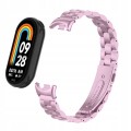 BRANSOLETA STALOWA DO XIAOMI SMART MI BAND 8/9/10 STYLOWY PASEK - RÓŻOWY