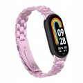 BRANSOLETA STALOWA DO XIAOMI SMART MI BAND 8/9/10 STYLOWY PASEK - RÓŻOWY