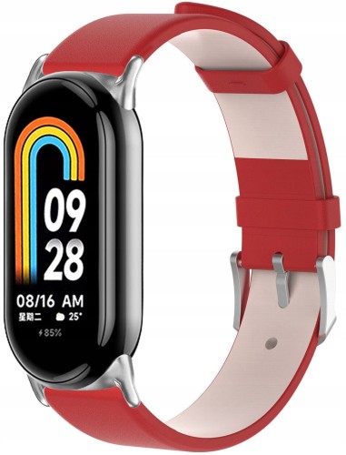 PASEK SKÓRZANY DO SMARTBAND XIAOMI MI BAND 8/9/10 SWYLOWA OPASKA - CZERWONY