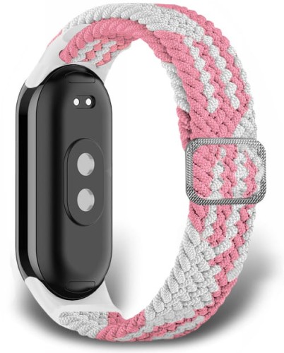 PASEK DO XIAOMI SMART MI BAND 8/9/10 ELASTYCZNA OPASKA - BIAŁO RÓŻOWY