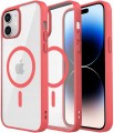 ETUI DO IPHONE 12 / 12 PRO PRZEŹROCZYSTE MAGNETYCZNE DO MAGSAFE | CZERWONY