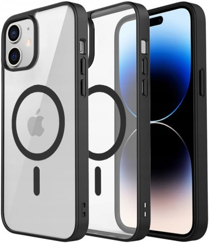 ETUI DO IPHONE 12 / 12 PRO PRZEŹROCZYSTE MAGNETYCZNE DO MAGSAFE | CZARNY