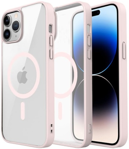 ETUI DO IPHONE 12 PRO MAX PRZEŹROCZYSTE MAGNETYCZNE DO MAGSAFE | RÓŻOWY