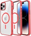 ETUI DO IPHONE 13 PRO PRZEŹROCZYSTE MAGNETYCZNE DO MAGSAFE | CZERWONY