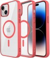 ETUI DO IPHONE 15 PRZEŹROCZYSTE MAGNETYCZNE DO MAGSAFE | CZERWONY