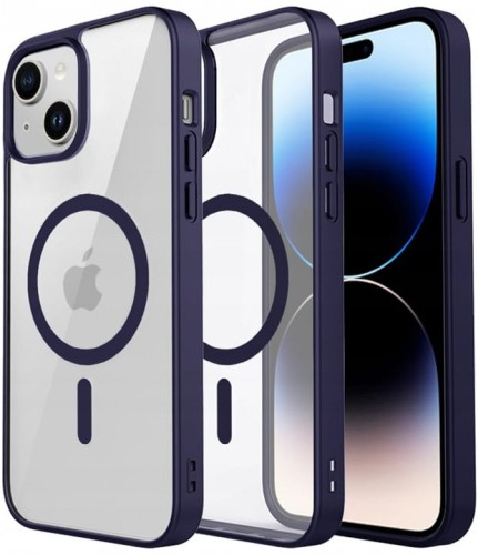 ETUI DO IPHONE 15 PRZEŹROCZYSTE MAGNETYCZNE DO MAGSAFE | FIOLETOWY