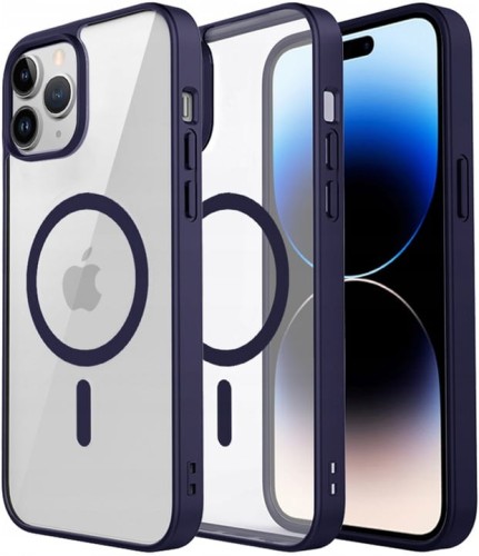 ETUI DO IPHONE 15 PRO PRZEŹROCZYSTE MAGNETYCZNE DO MAGSAFE | FIOLETOWY