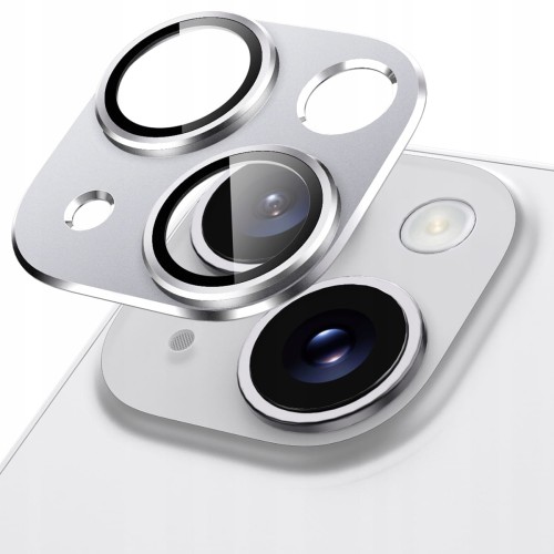 SZKŁO OSŁONA NA OBIEKTYW APARAT ALUMINIUM DO IPHONE 13/13 MINI - SREBRNY