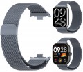 PASEK BRANSOLETA STALOWA DO XIAOMI REDMI WATCH 4/5/6 | MI BAND 8 PRO/9 PRO - GRAFITOWY